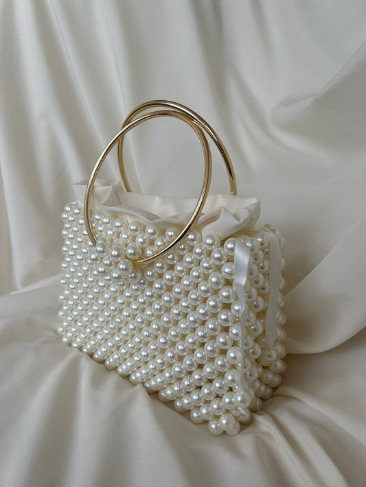 pearl bag with golden belt